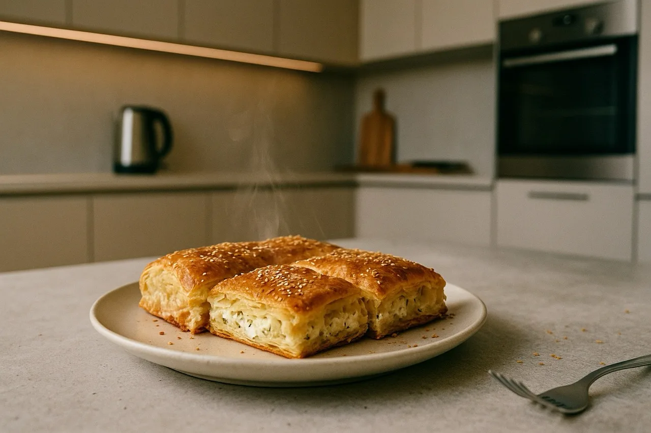 Börek z ciasta francuskiego z nadzieniem serowym
