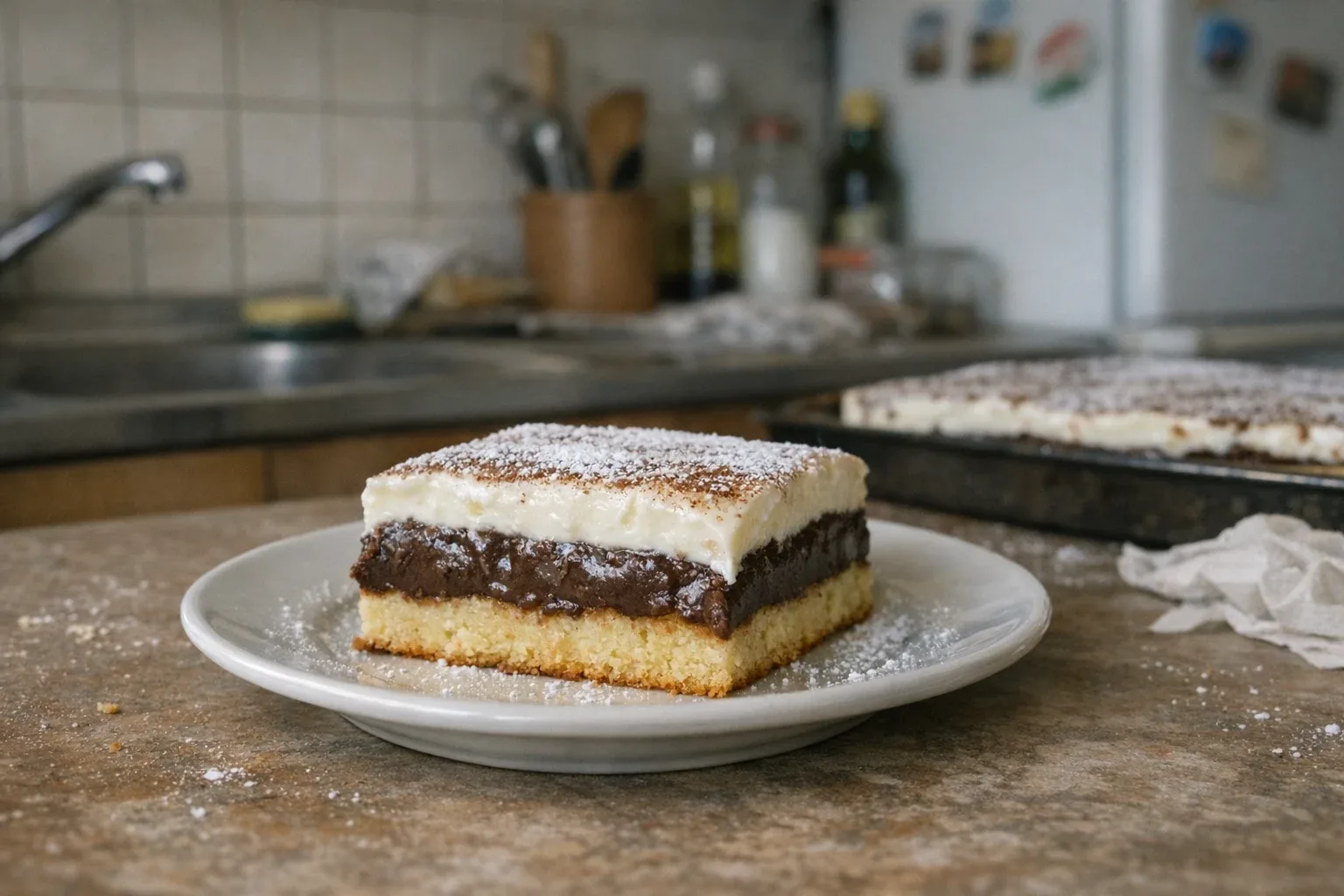 Ciasto budyniowe ze śmietaną