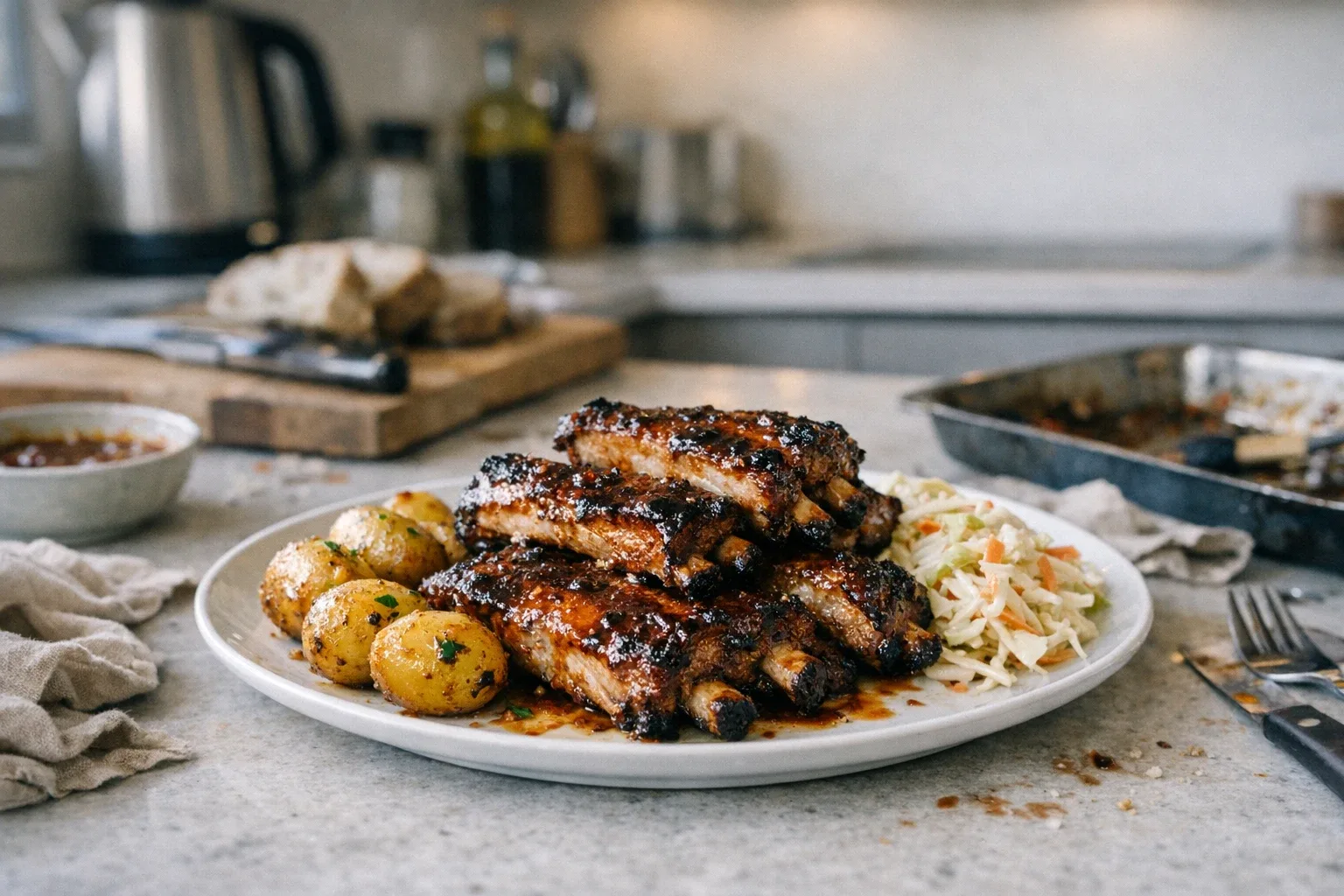 Pieczone żeberka wieprzowe