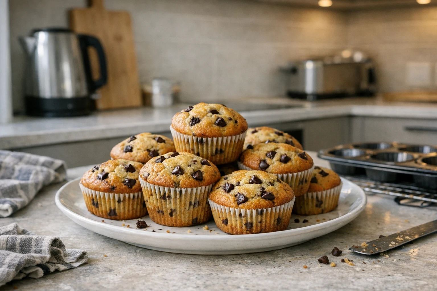 Muffiny bananowe z kawałkami czekolady