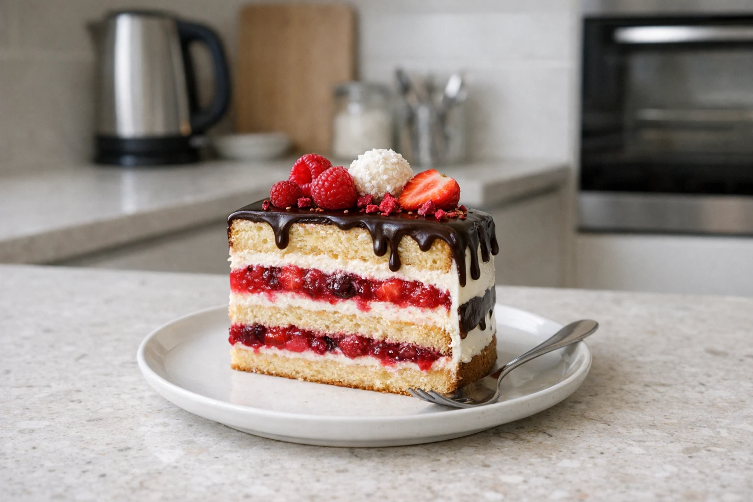 Elegancki tort owocowy