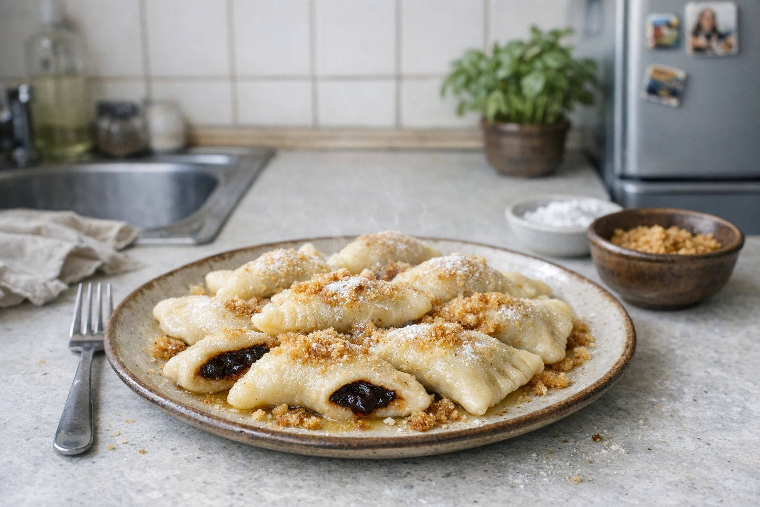 Pierogi z powidłami śliwkowymi