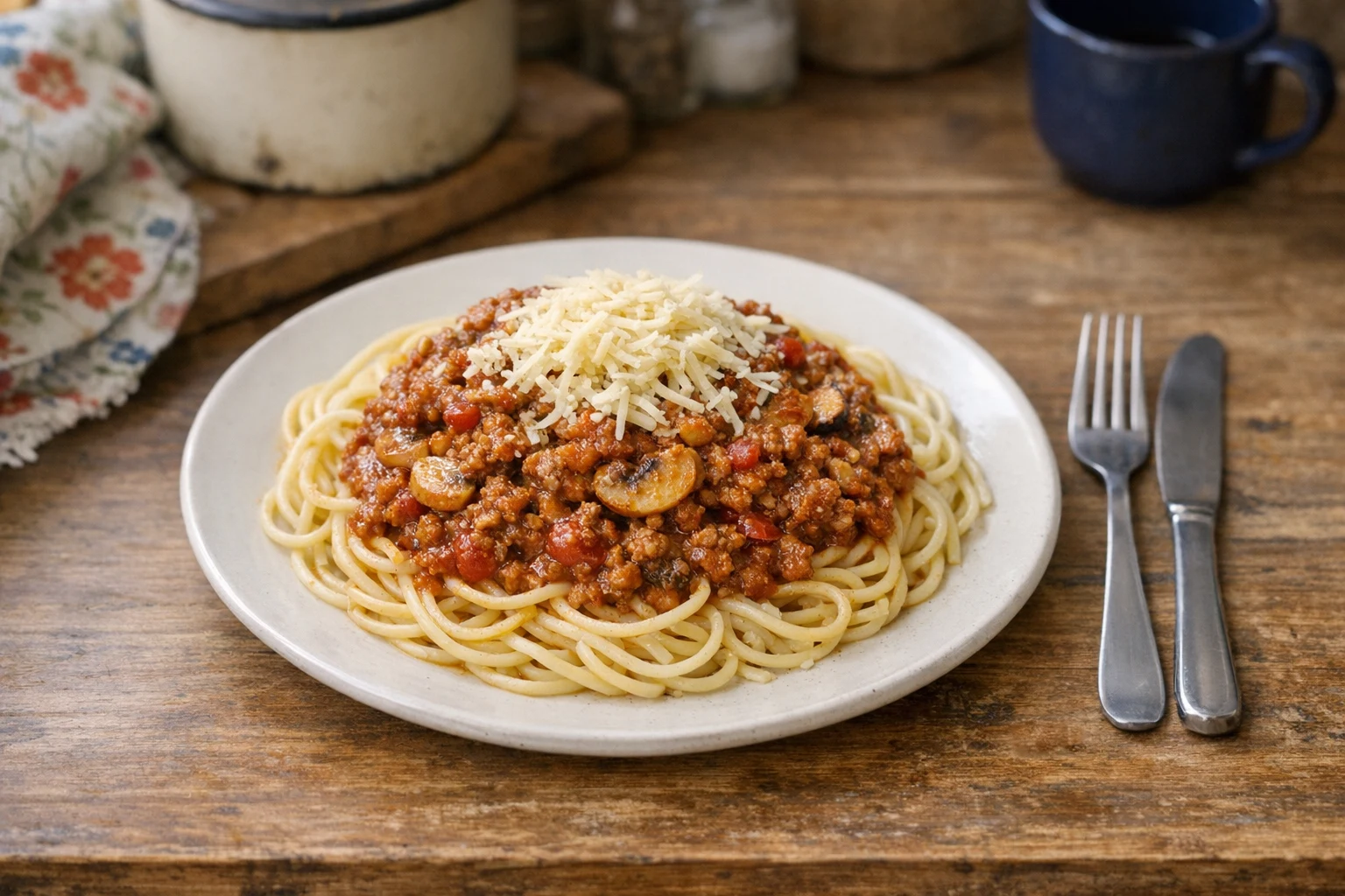 Spaghetti z mięsem mielonym