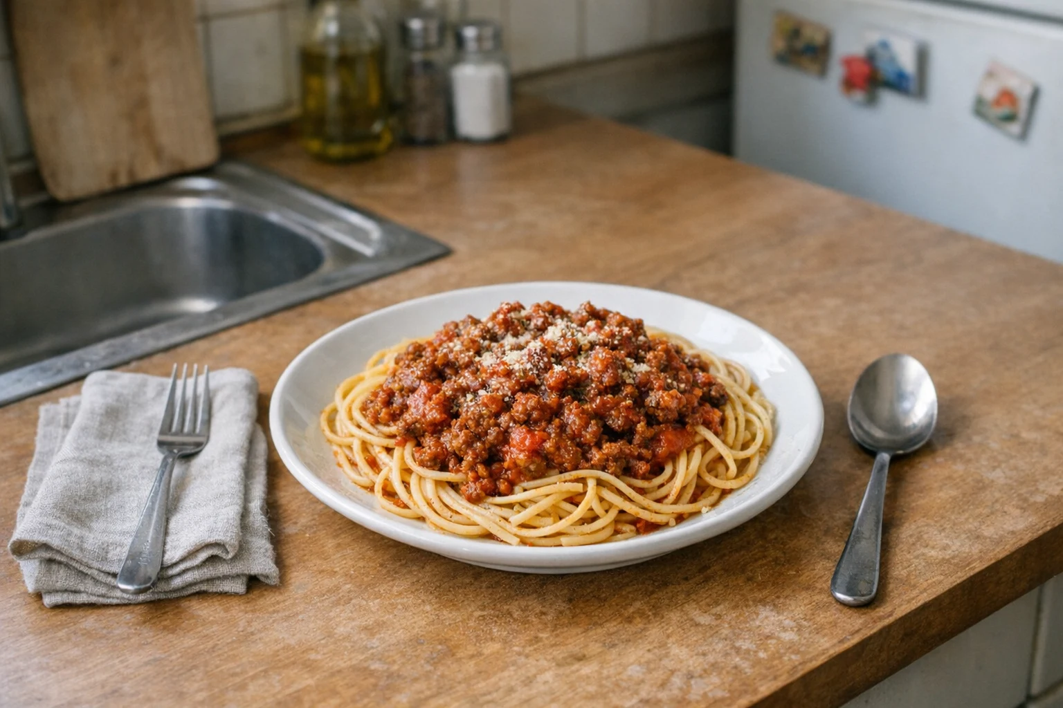 Spaghetti z mieloną wołowiną