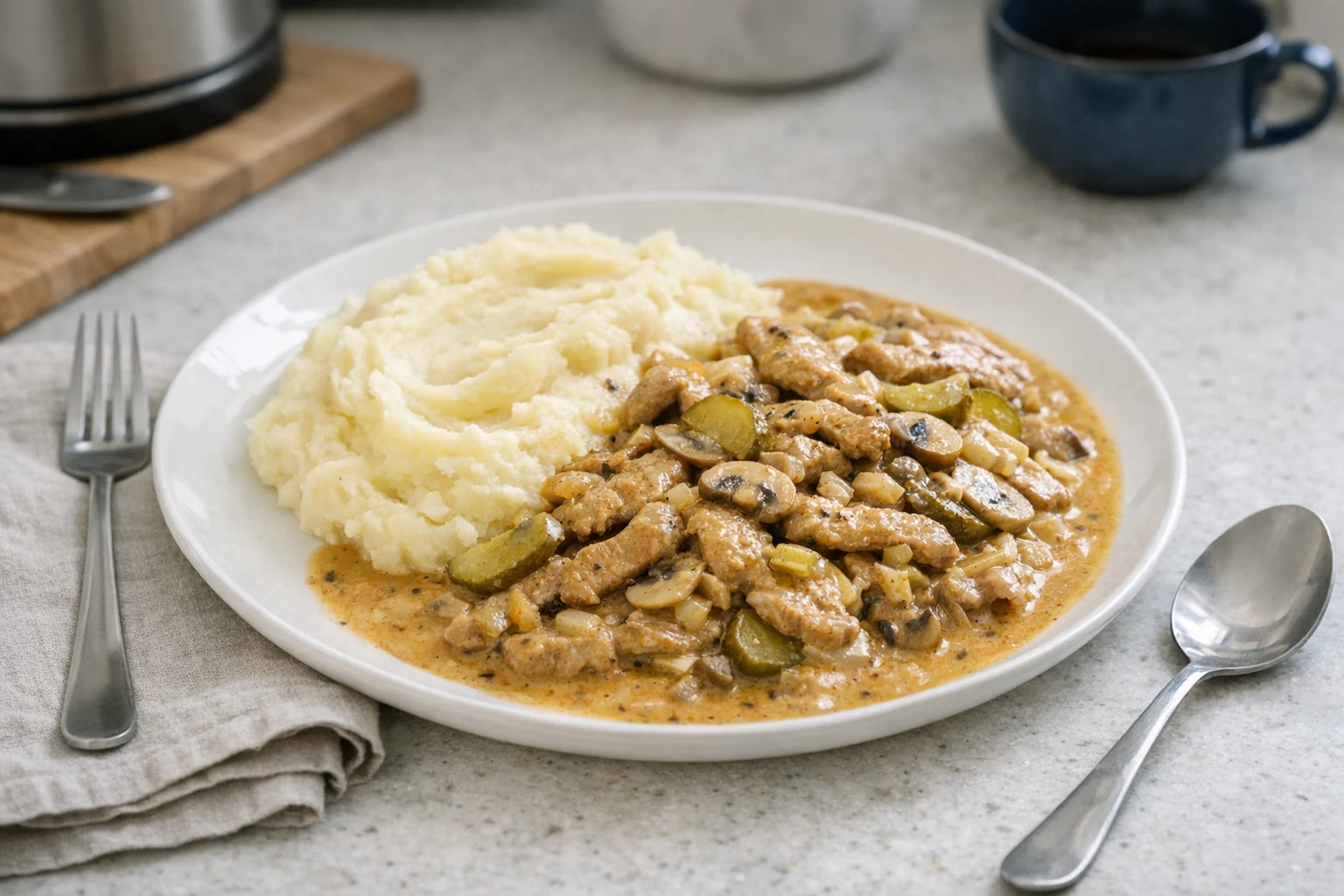 Szynka wieprzowa à la stroganow