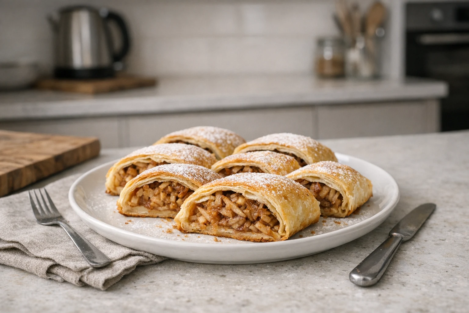 Strudel jabłkowy z ciasta francuskiego