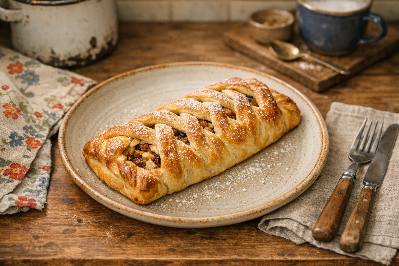Szybki strudel jabłkowy z ciasta francuskiego