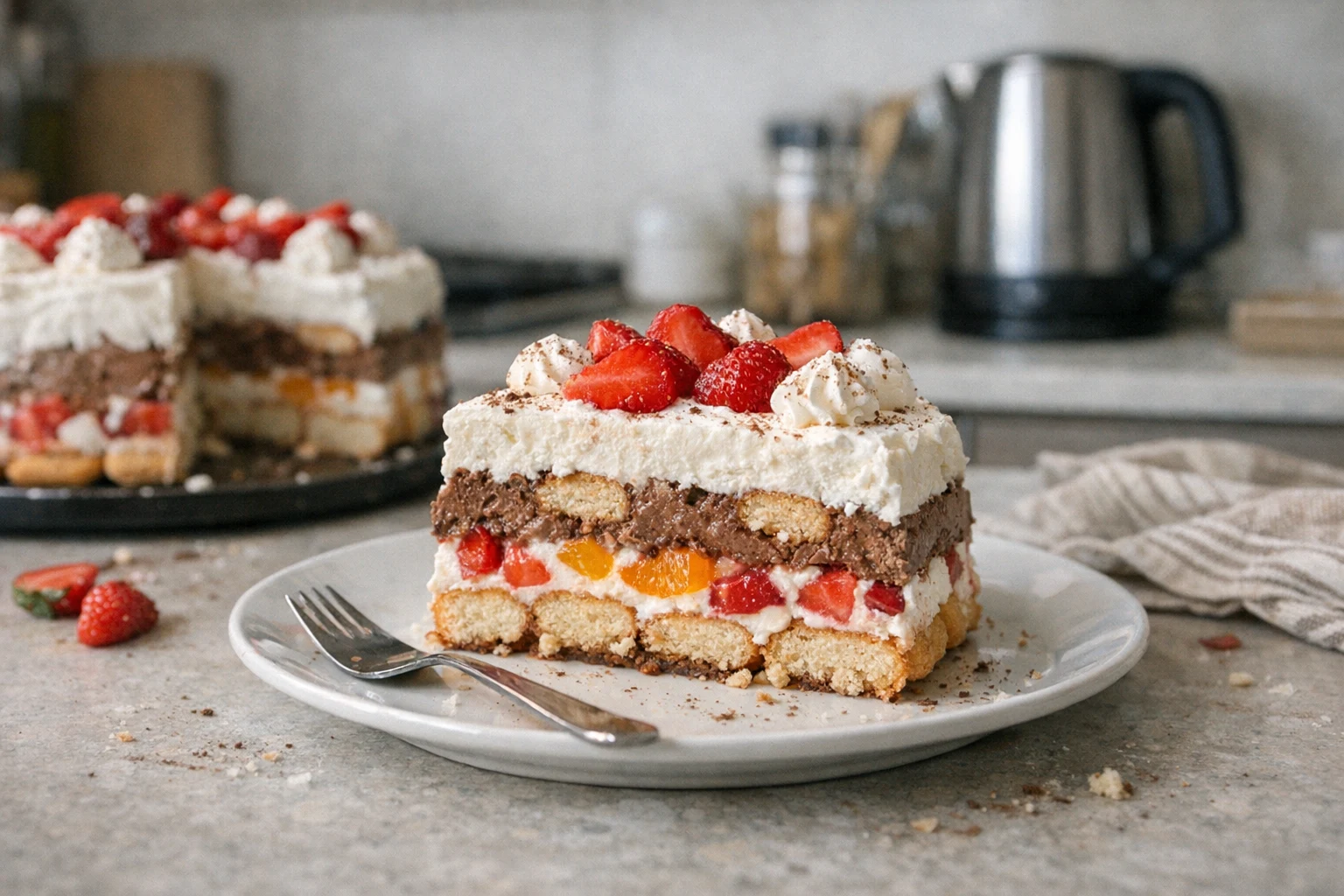 Tort biszkoptowy bez pieczenia