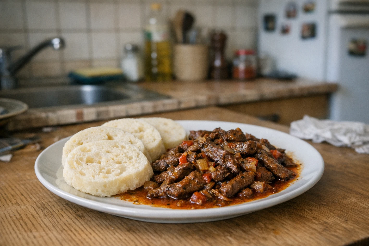 Smażona wątróbka wieprzowa po węgiersku