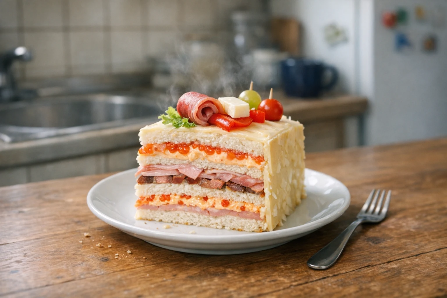 Wytrawny tort kanapkowy