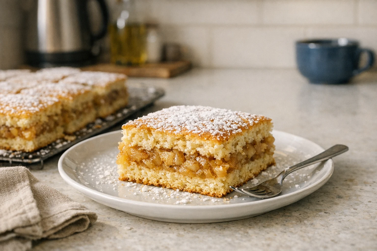 Delikatne ciasto jabłkowe bez zagniatania