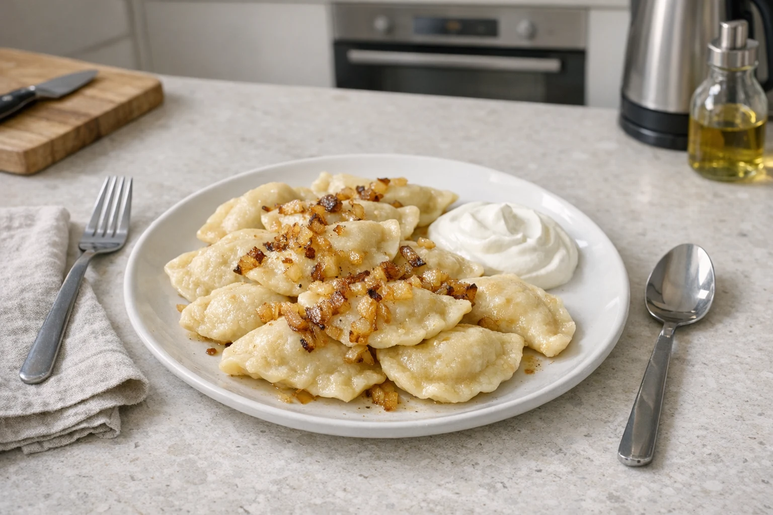 Pierogi z ciasta ziemniaczanego z bryndzą